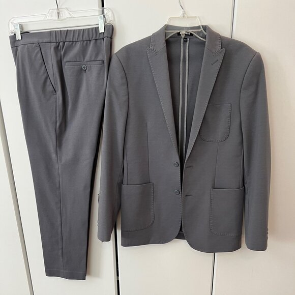 Men's Express - Extra Slim Gray Washable Modern Tech Suit Jacket and dress pants